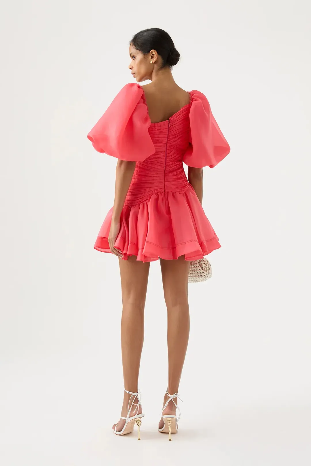 Aje Joan Puff Sleeve Mini Dress Pink Size AU 10 for rent on The Volte - main image