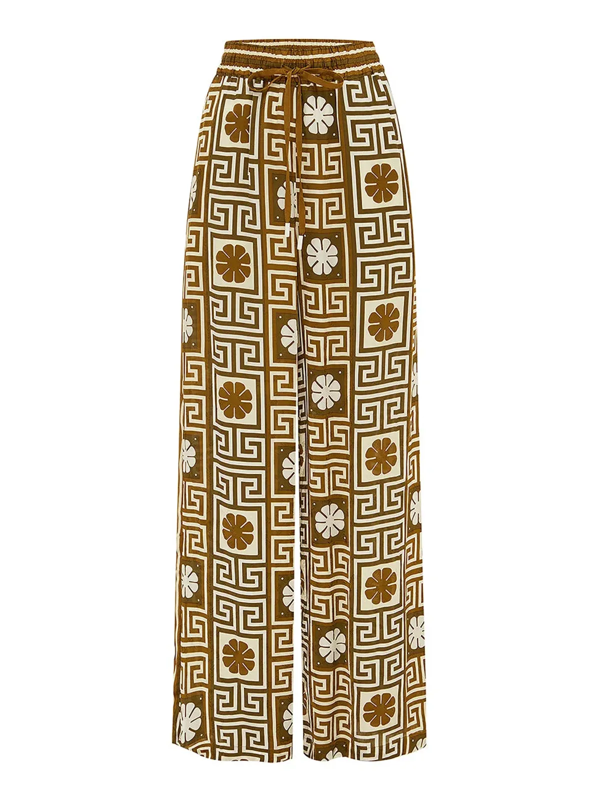 Alemais Dimi Jacquard Shirt and Pants Set Chocolate/Creme Size 10  - Image 3