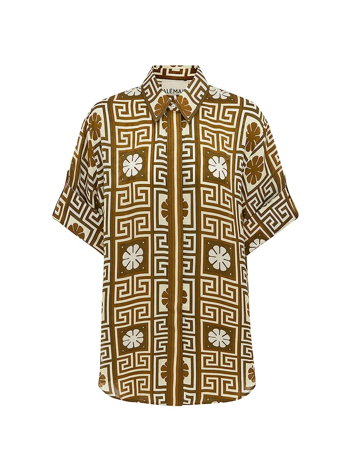 Alemais Dimi Jacquard Shirt and Pants Set Chocolate/Creme Size 10  - Image 2