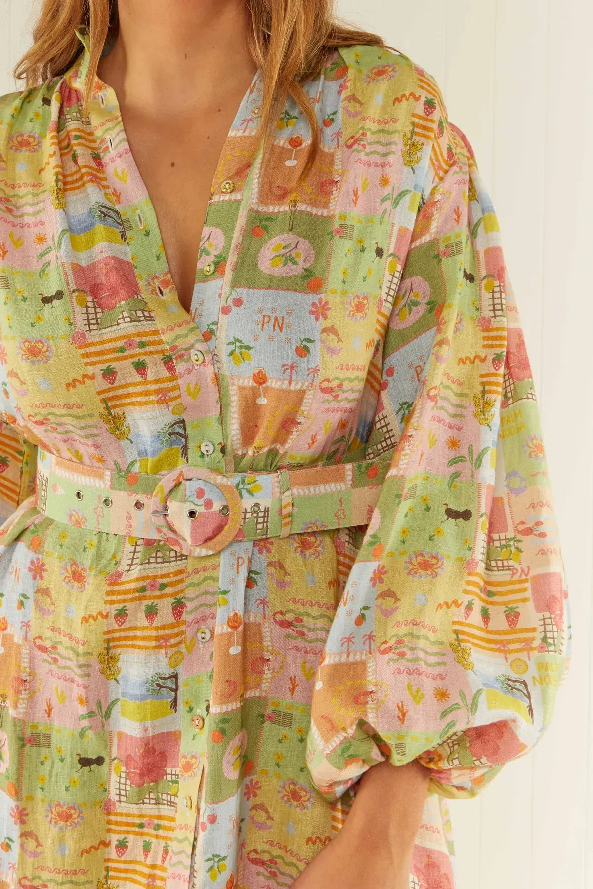 Palm Noosa Noddy Dress Noosa Tiles Print Multi Size AU 10 - Image 5