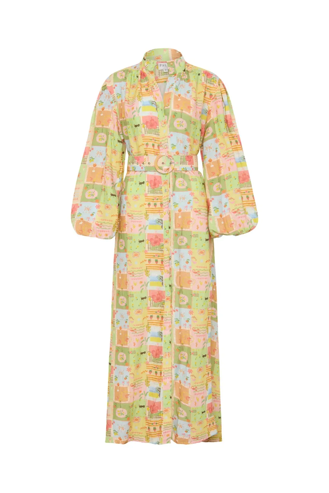 Palm Noosa Noddy Dress Noosa Tiles Print Multi Size AU 10 for rent on The Volte - main image