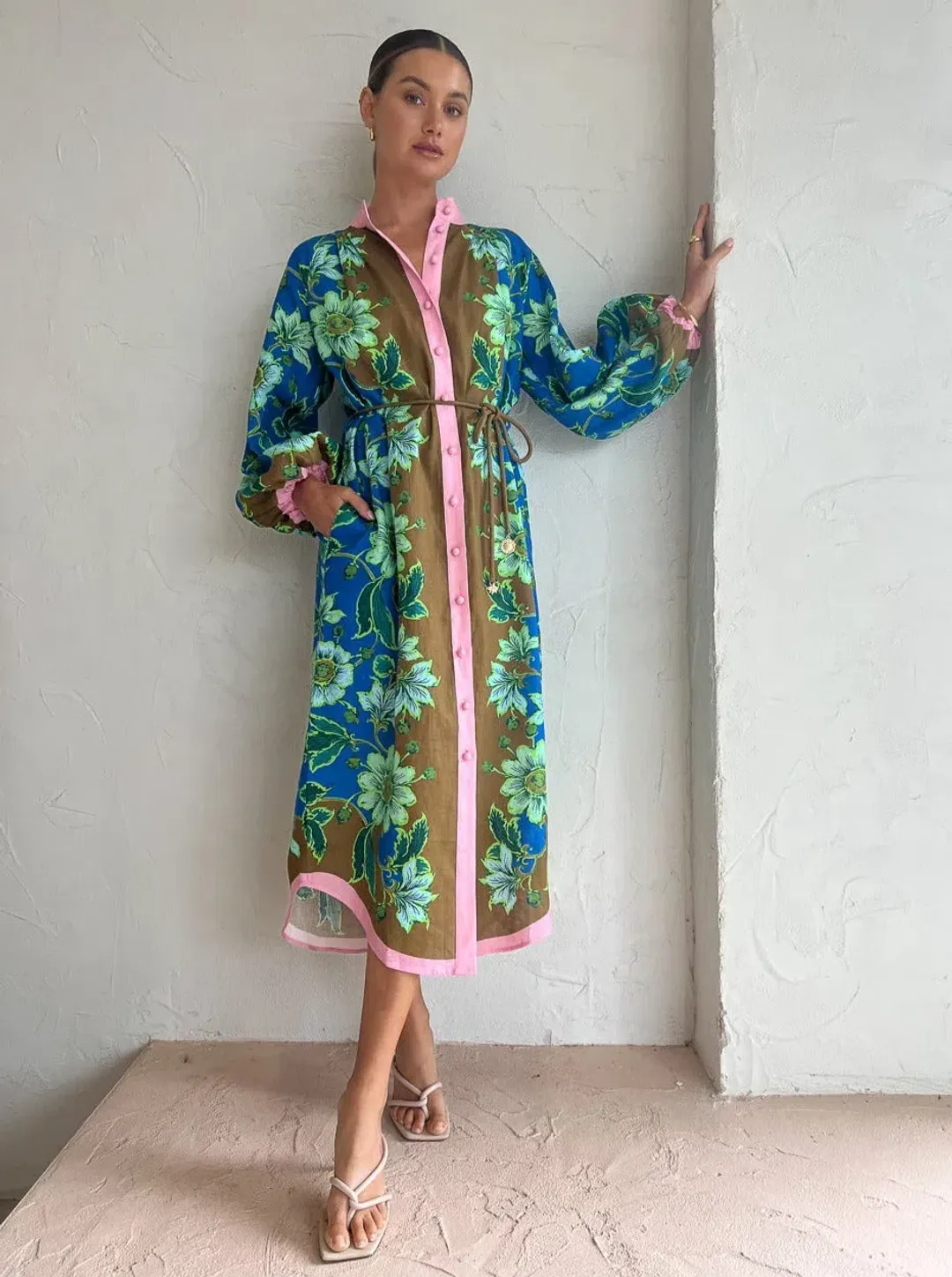 Alemais Winnie Shirt Dress in Cobalt Size AU 12 for rent on The Volte - main image