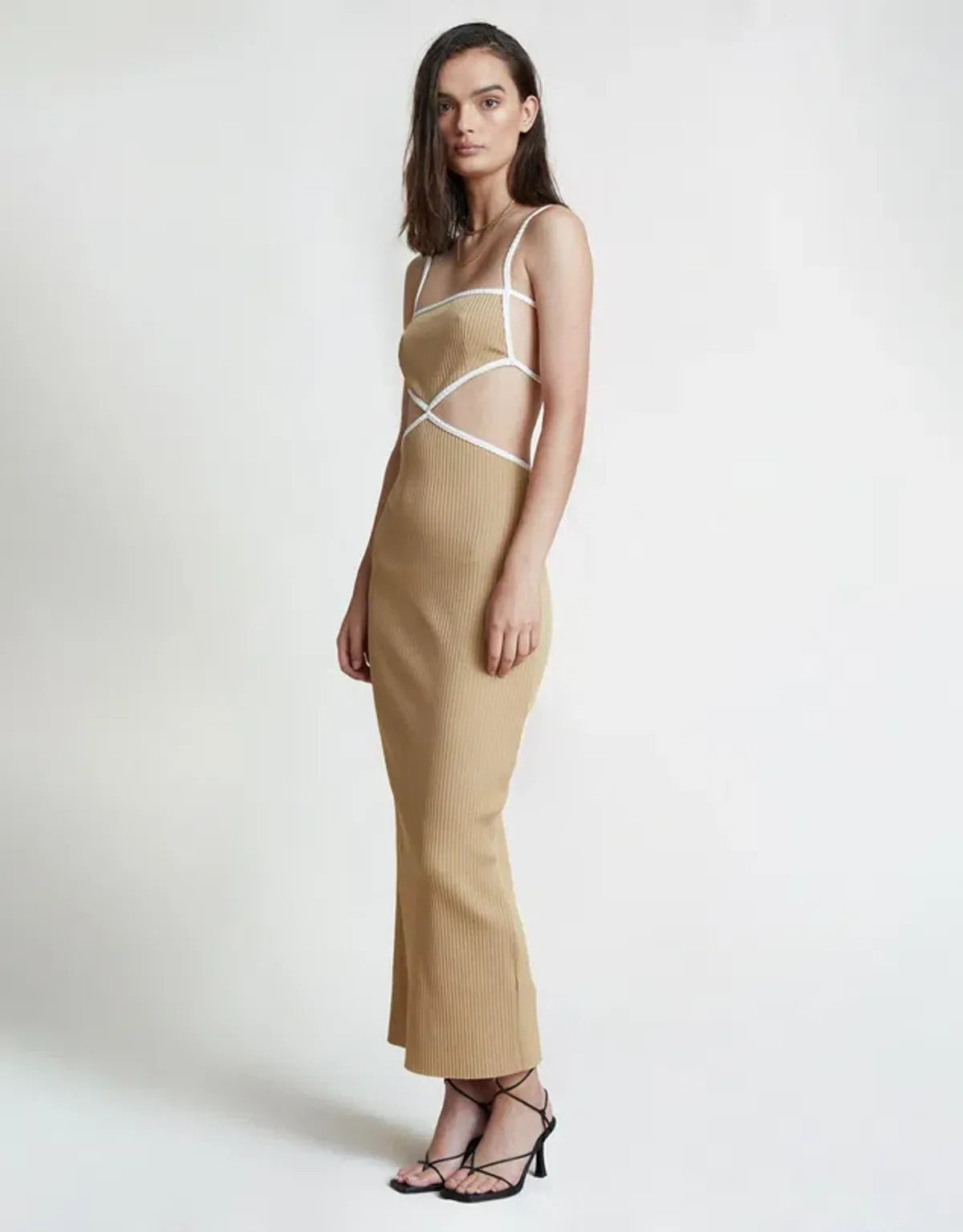 Bec & Bridge Coyote Midi Dress in Nude Size AU 6  - Image 2