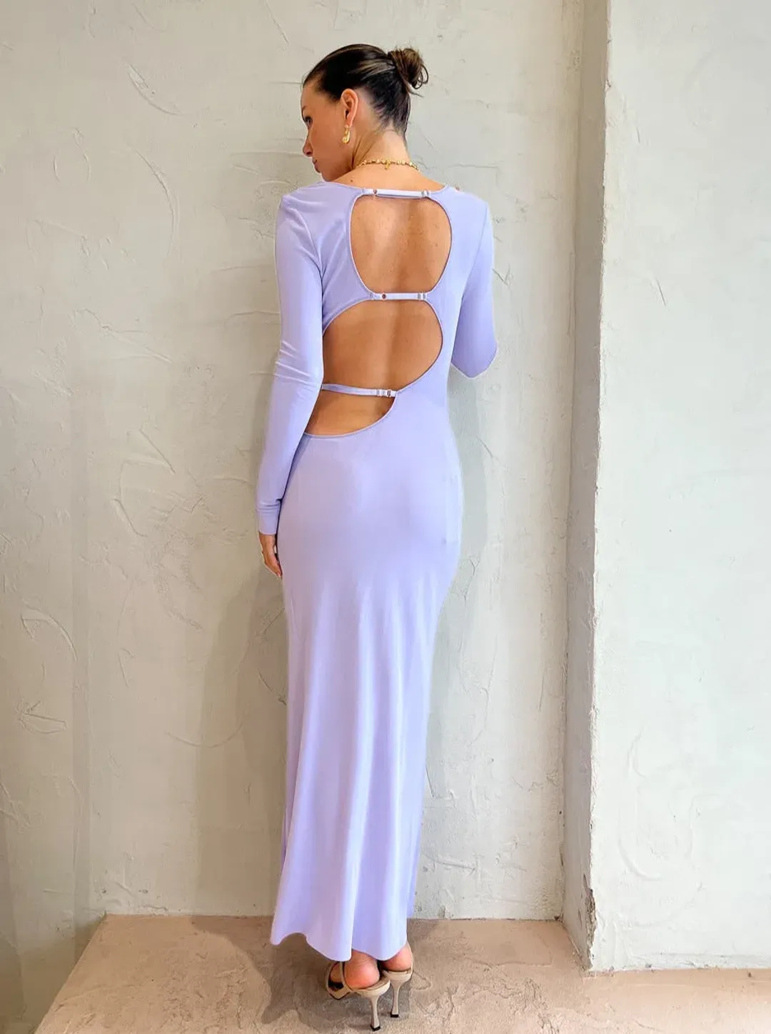 Bec & Bridge Amara Long Sleeve Maxi Dress Lilac Size 8 for rent on The Volte - main image