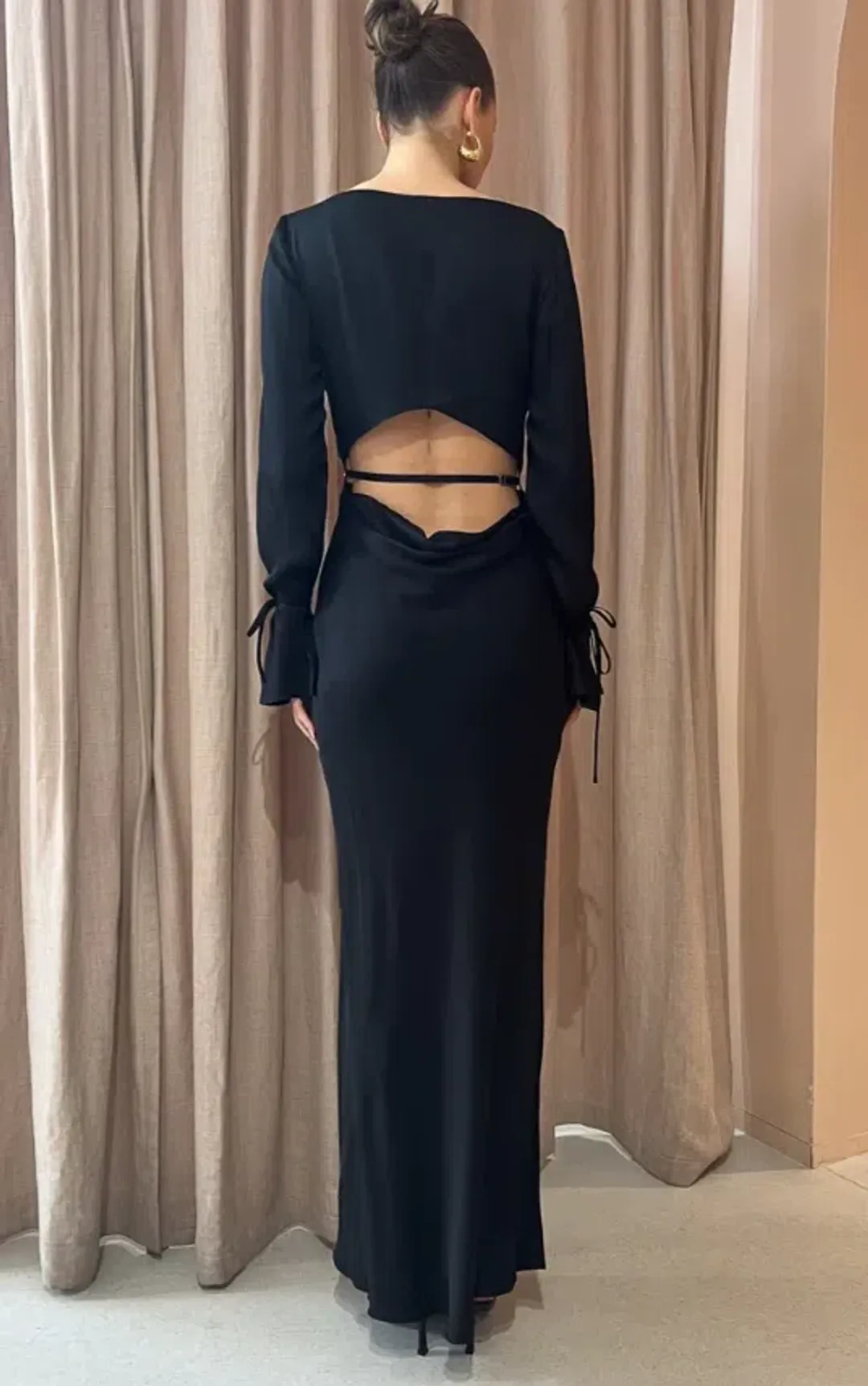 Bec & Bridge Diamond Days Long Sleeve Maxi Dress Black Size 10 / M for rent on The Volte - main image