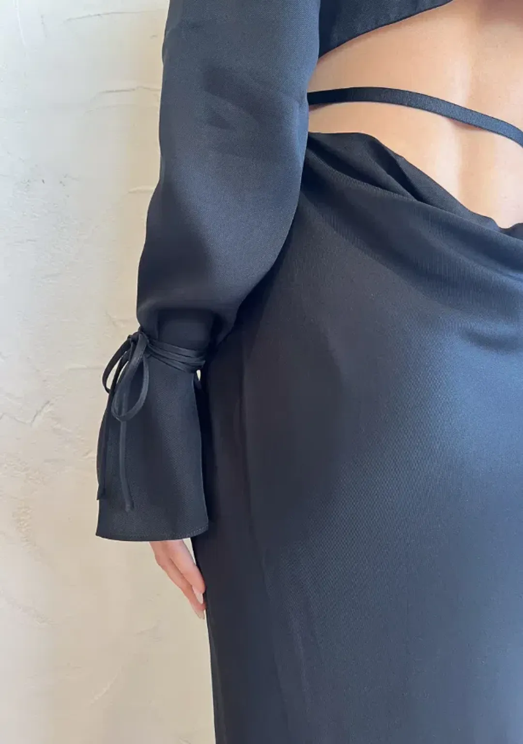 Bec & Bridge Diamond Days Long Sleeve Maxi Dress Black Size 10 / M for rent on The Volte - main image