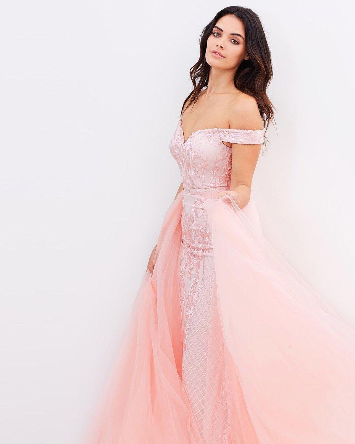 Bariano Gown with Detachable Tulle Skirt size 6 - Image 4