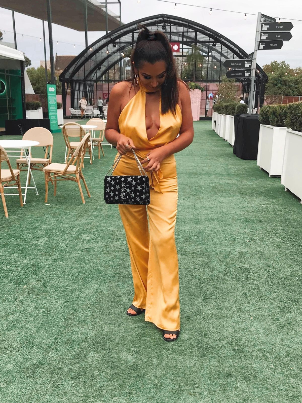 LPA Halter yellow jumpsuit size 8 - Image 1