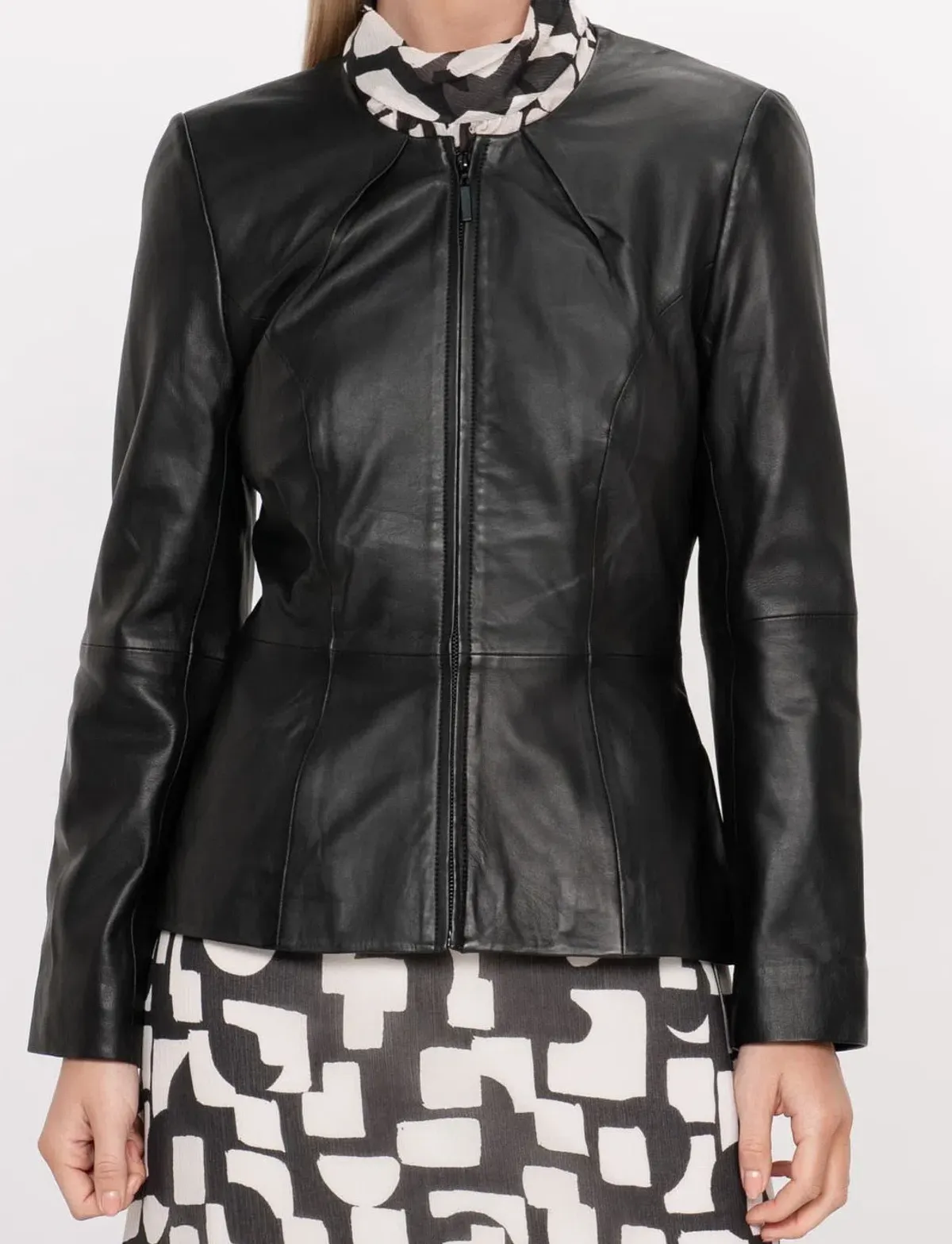 Veronica Maine Soft Leather Jacket Black Size 12 - Image 2