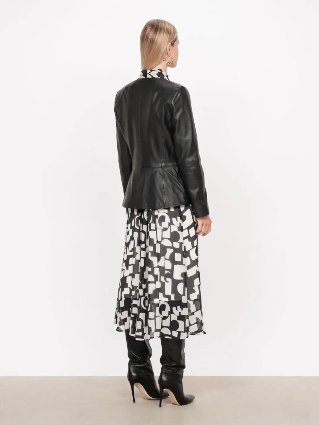 Veronica Maine Soft Leather Jacket Black Size 12 for rent on The Volte - main image