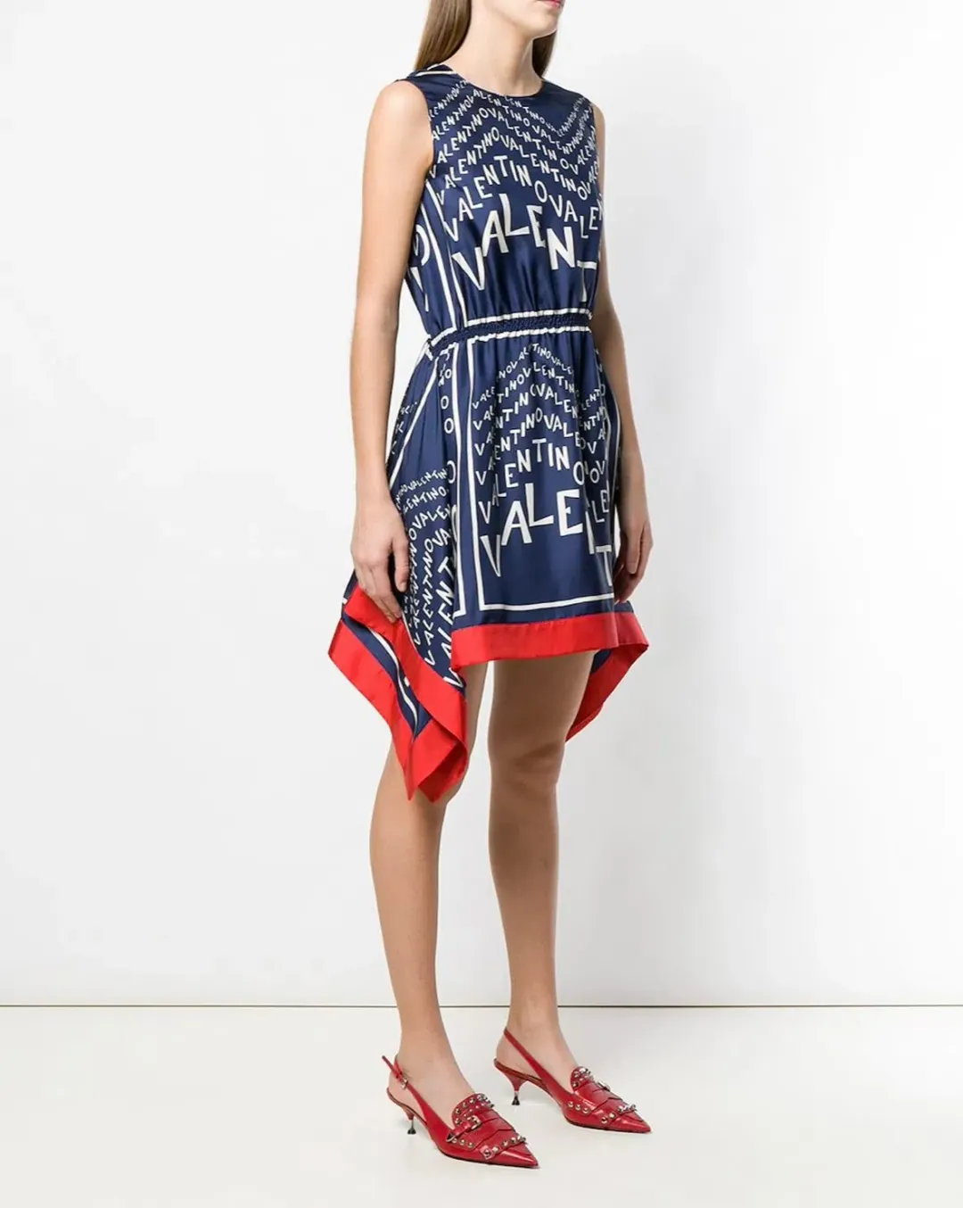 Valentino Garavani Silk Puzzle Print Dress IT38/AU 8 for rent on The Volte - main image