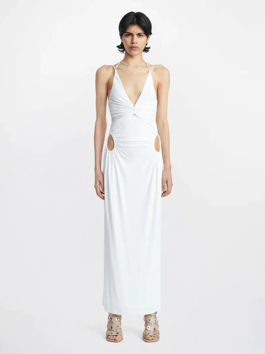 Dion Lee Rivet Pierced Dress White Size 6 for rent on The Volte - main image
