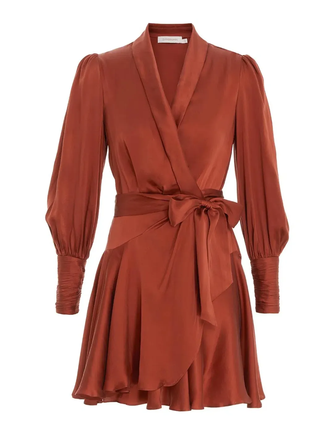 Zimmermann Silk Wrap Mini Dress Sienna Size 1 / Au 10 for rent on The Volte - main image