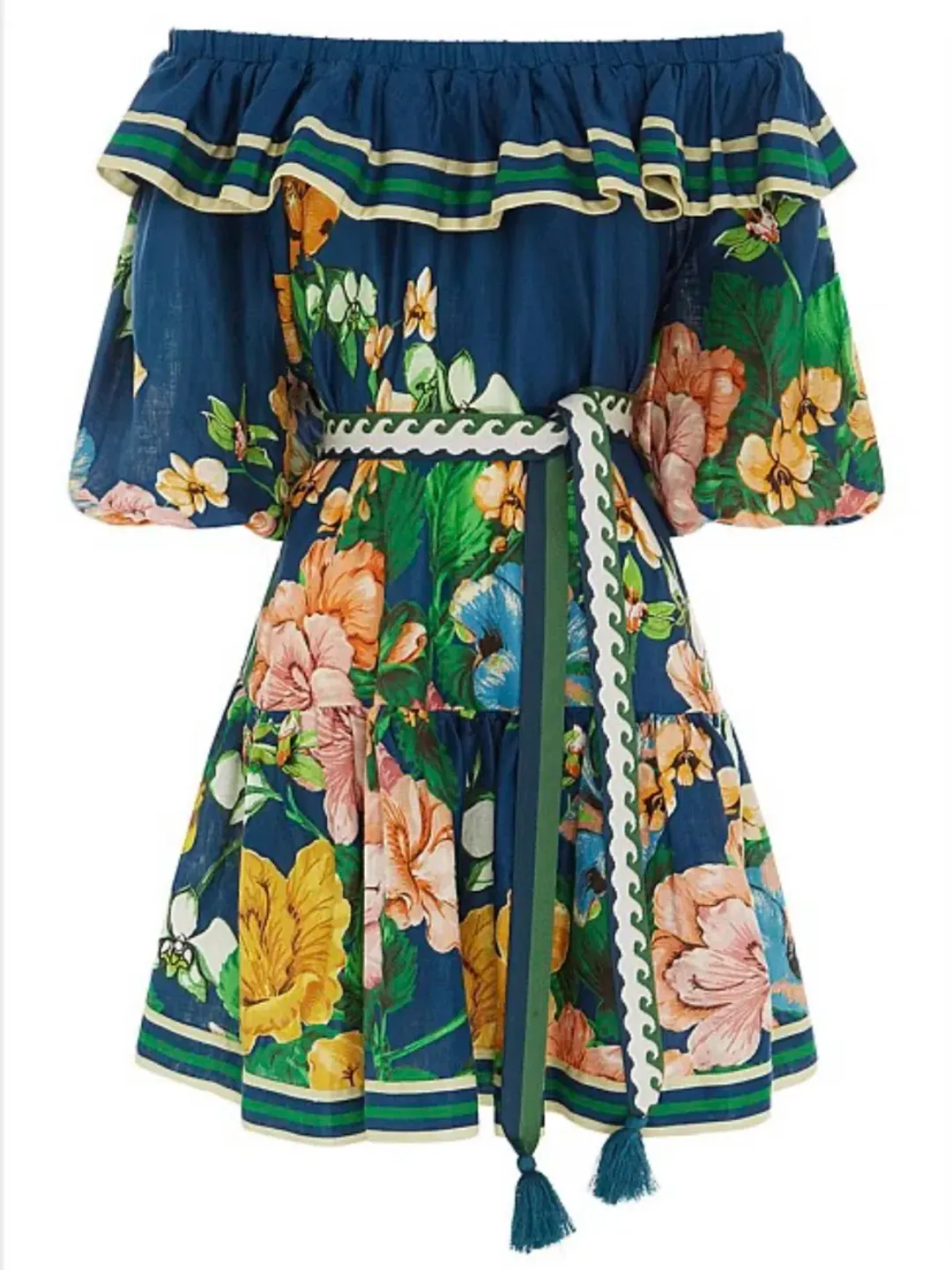 Alemais Lyla Dress Blue/Floral Size 10 for rent on The Volte - main image