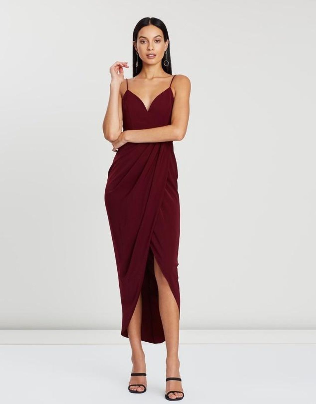 Shona Joy Core Cocktail Dress Burgundy Size 10 for rent on The Volte - main image