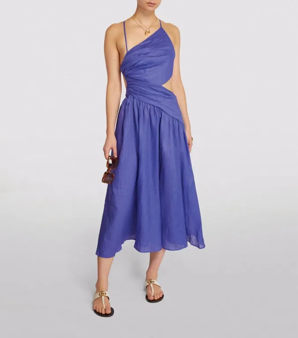 Zimmermann Tropicana Asymmetric Dress Cobalt Blue Size 1/Au 10 - Image 1
