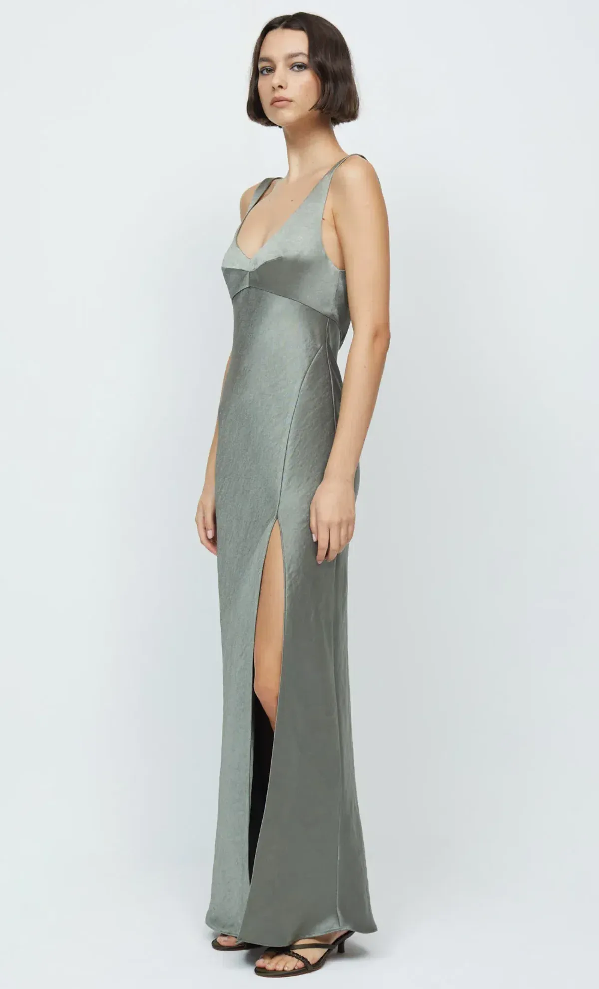 Bec & Bridge Nadia V Maxi Dress Olive Size 12 - Image 2