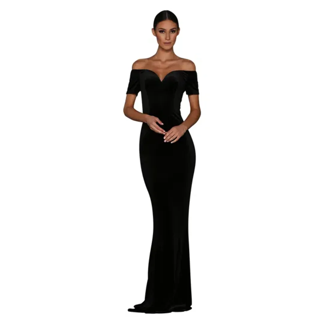 Elle Zeitoune Solange Gown Black Size 10  for rent on The Volte - main image