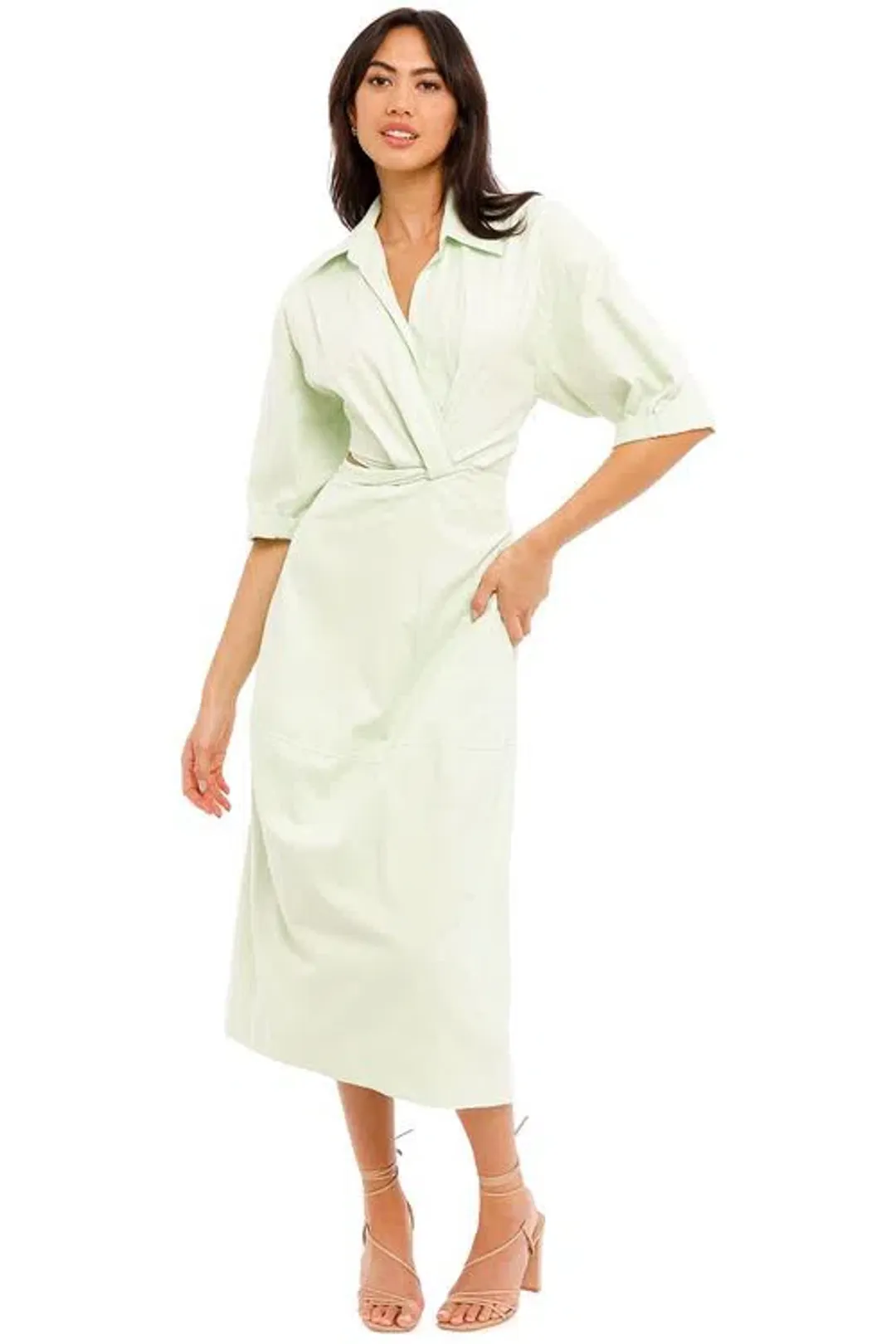 Camilla And Marc Kyra Cocoon Midi Dress Sour Apple Size 10 for rent on The Volte - main image