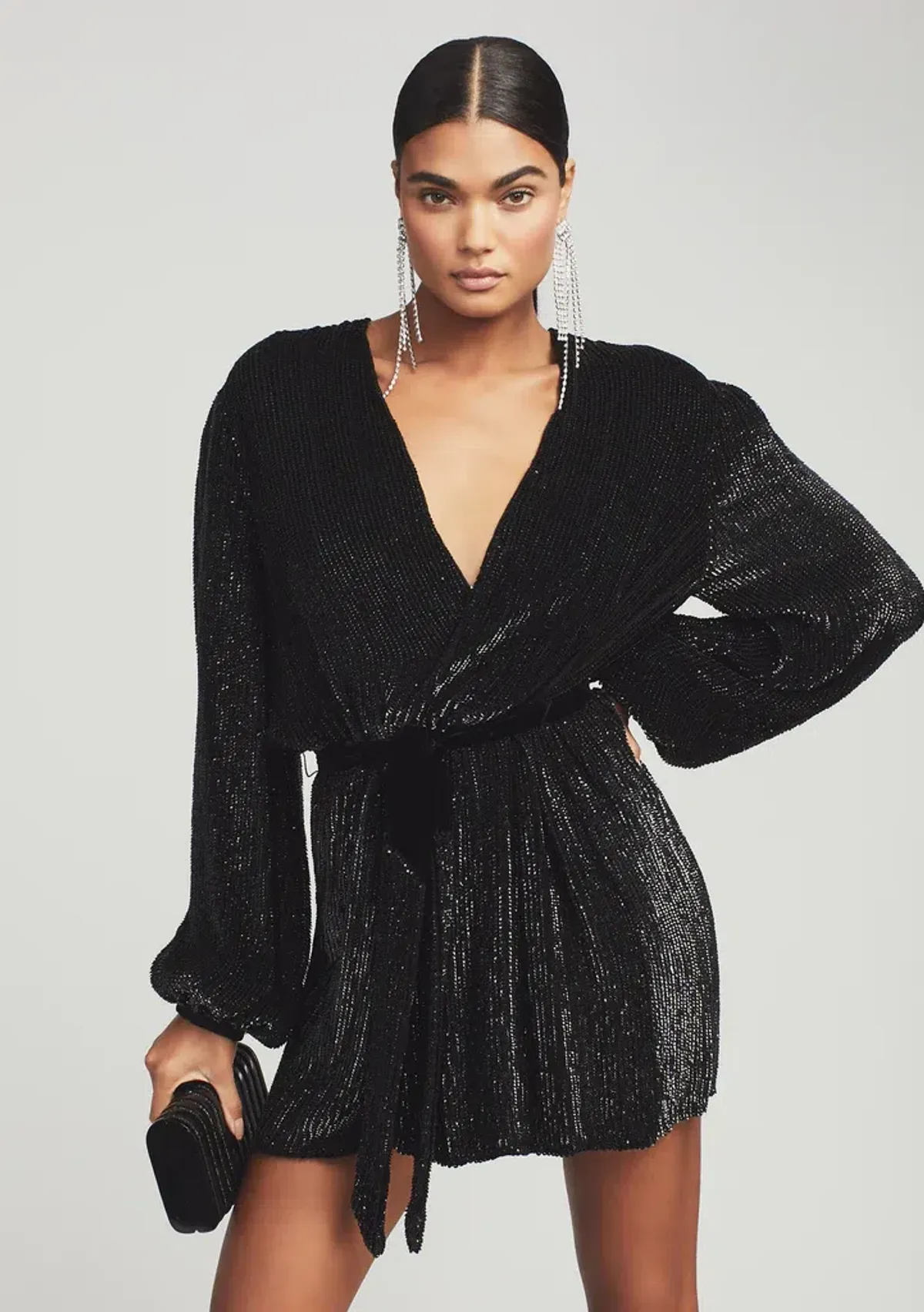 Retrofete Gabrielle Dress Black Sequin Robe Size 8 - Image 2