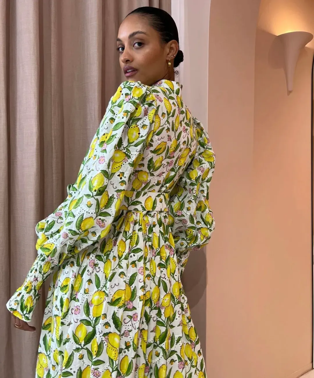 Palm Noosa Royal Flush Dress Lemon Print Size AU 6 for rent on The Volte - main image