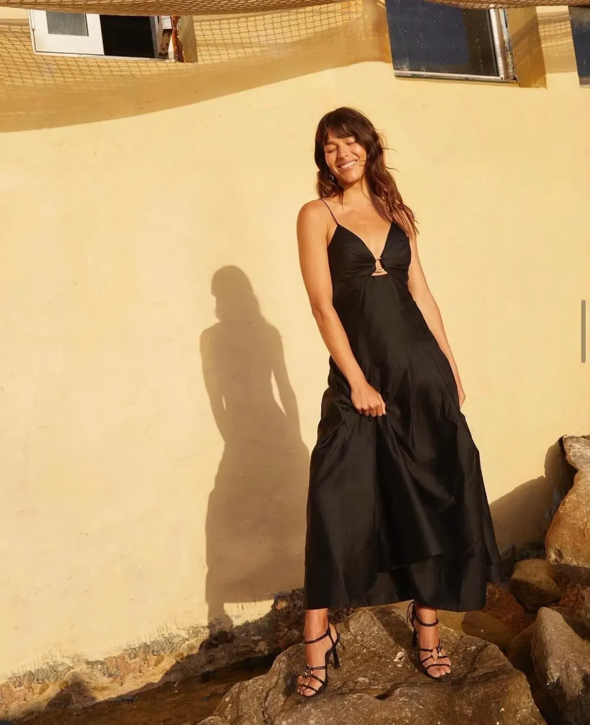 Aje Solstice Strappy Ring Midi Dress Black Size AU 10 - Image 3