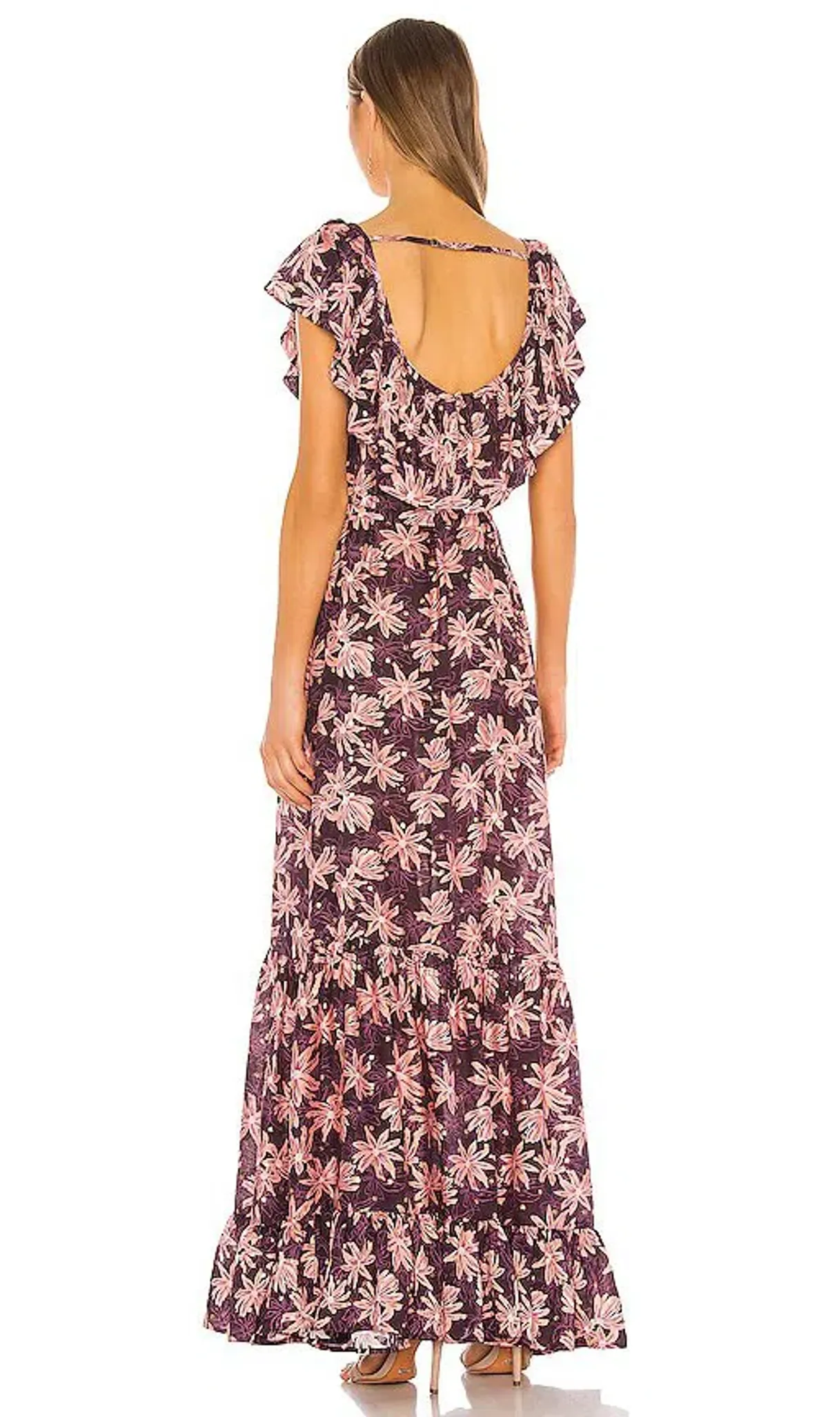 Sabina Musayev Long Dress Purple & Pink Floral Print Size Small / AU 8 - Image 2