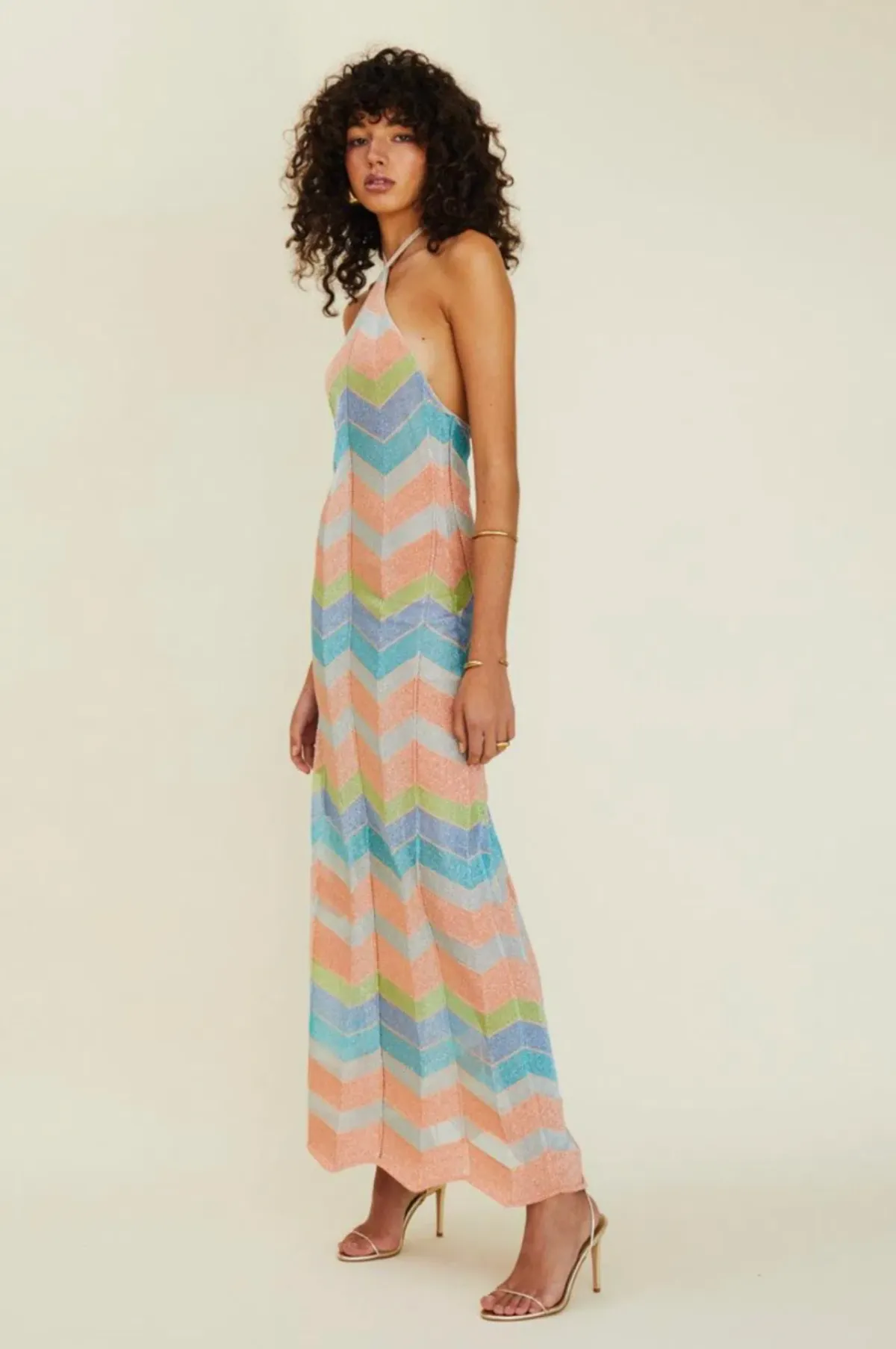 Suboo Solar Chevron Halter Maxi Dress Multi Size M / Au 10 - Image 2