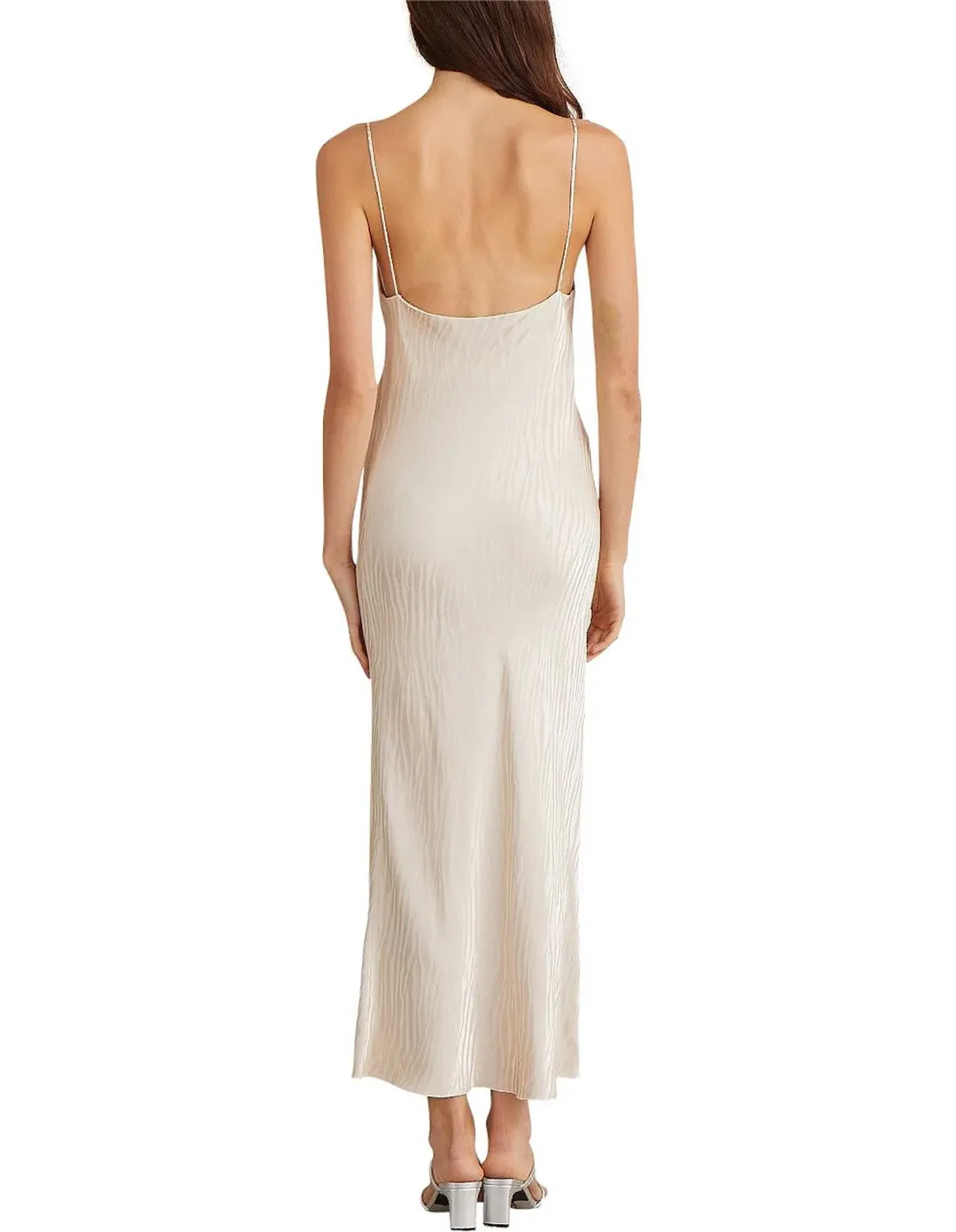 Bec & Bridge Kat Cowl Midi Dress in Cream Zebra Jacquard Size 8 for rent on The Volte - main image