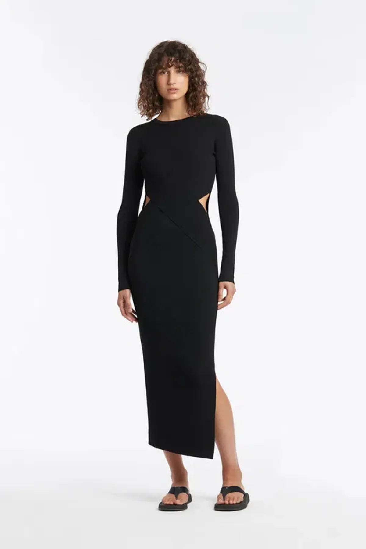 Sir The Label Celena Draped Dress Black Size 6 - Image 1
