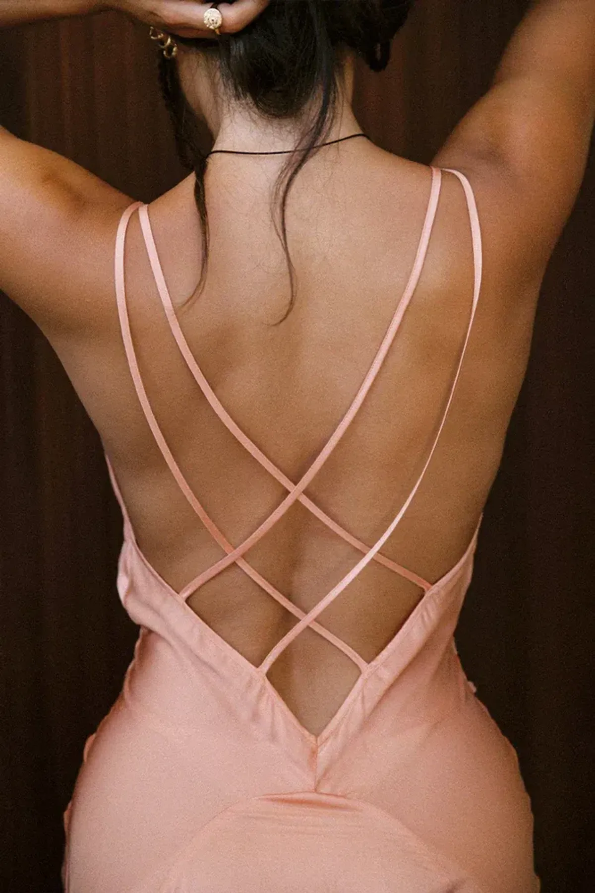 Spell Boudoir Slip Dress Peach Size 8 - Image 4