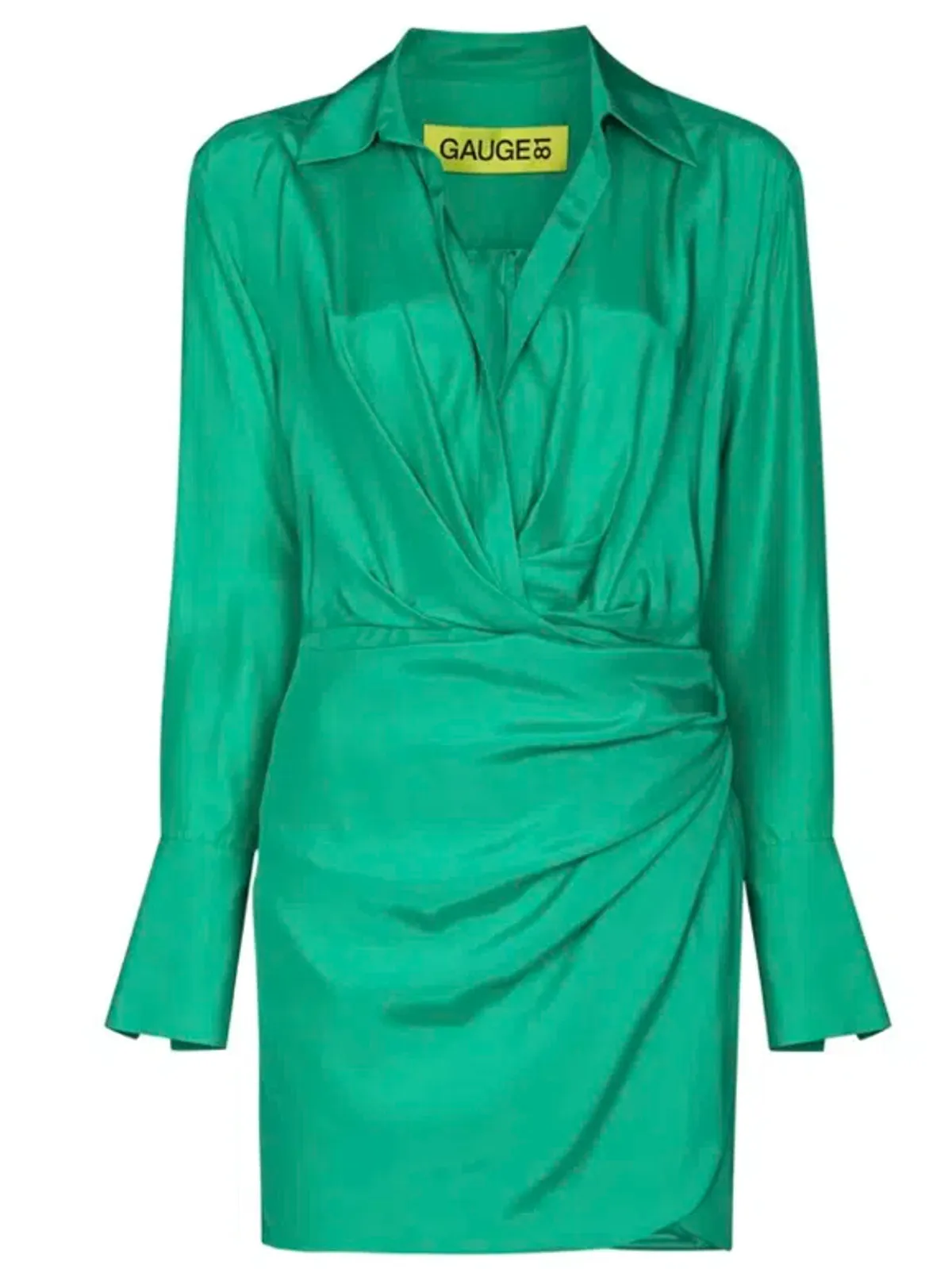  GAUGE 81 Naha Long-Sleeve Silk Mini Dress Green  - Image 3