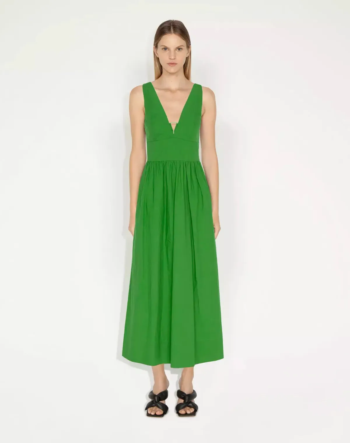 Cue Cotton Twist Strap Dress Green Size 6 - Image 1