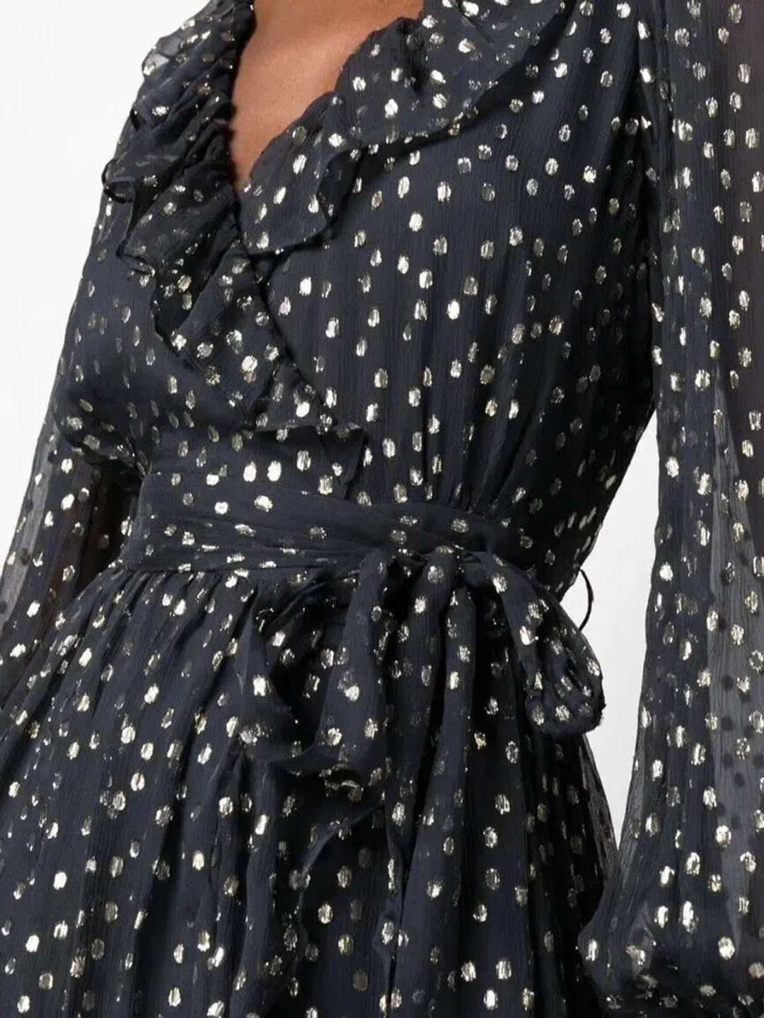 Zimmermann Lurex Wrap Mini Dress Navy Size 3/Au14  for rent on The Volte - main image