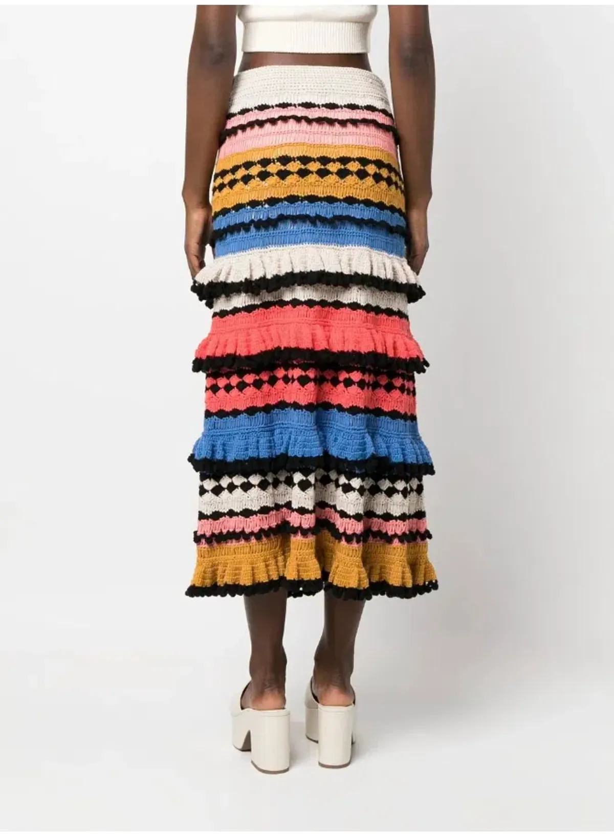 Zimmermann Tiggy Frilled Tiered Skirt Multi Size 8 - Image 3