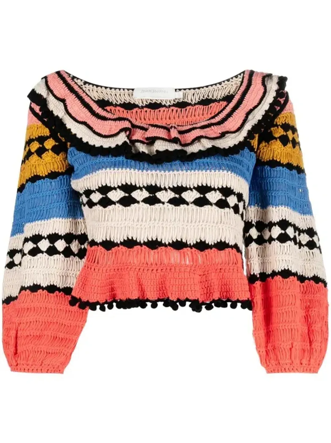 Zimmermann Tiggy Frill Crochet Top Multi Size 8  for rent on The Volte - main image