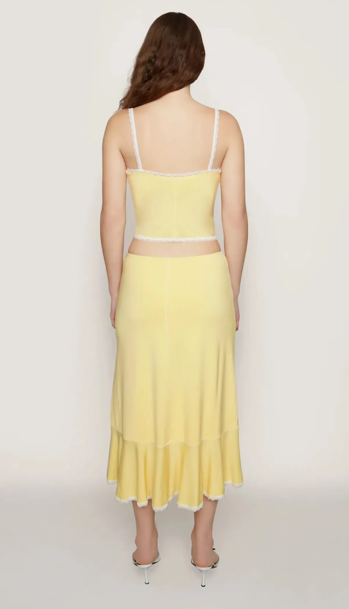 Danielle Guizio Dainty Lace Set Yellow Size 8  - Image 2