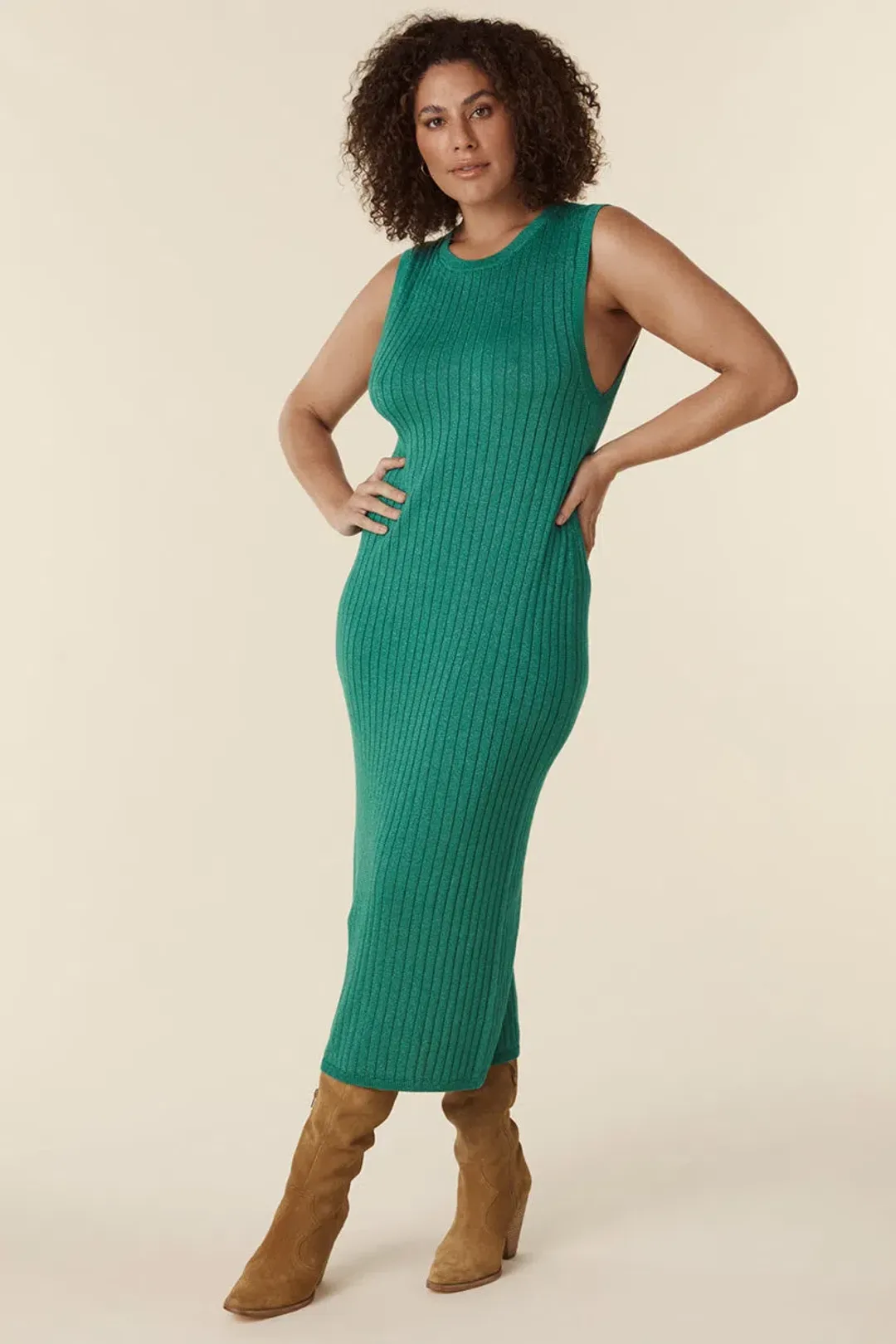 Spell Mercury Knit Dress Emerald Size 10 for rent on The Volte - main image
