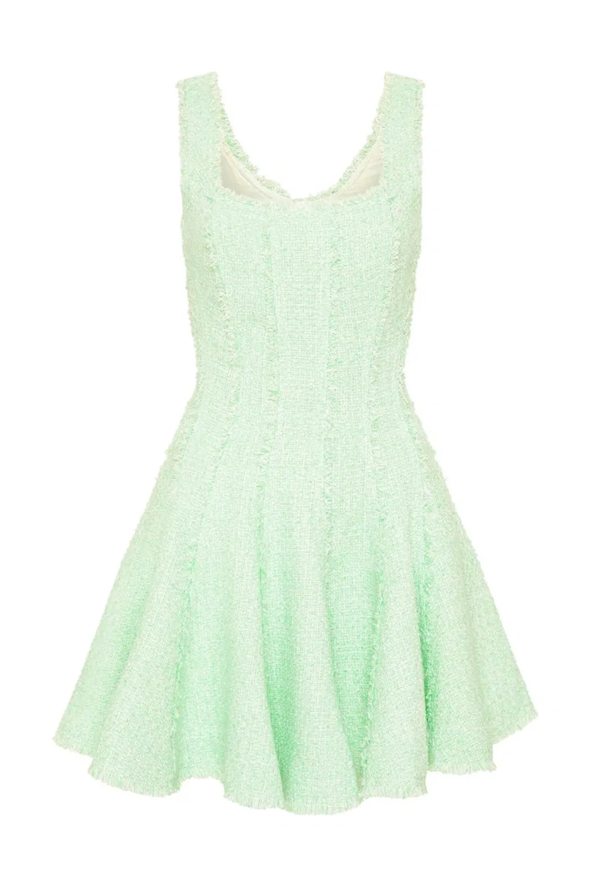 Aje Anais Boucle Mini Dress Peppermint Green Tweed Size 4 - Image 4