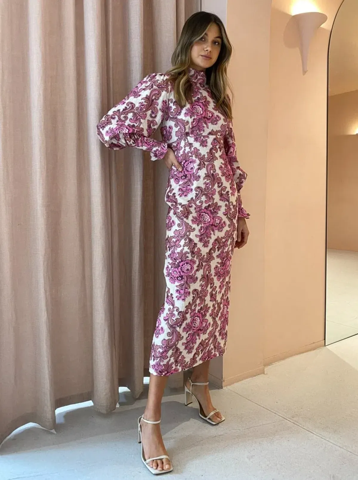 Alemais Isla Midi Dress in Magenta Size 10 - Image 1