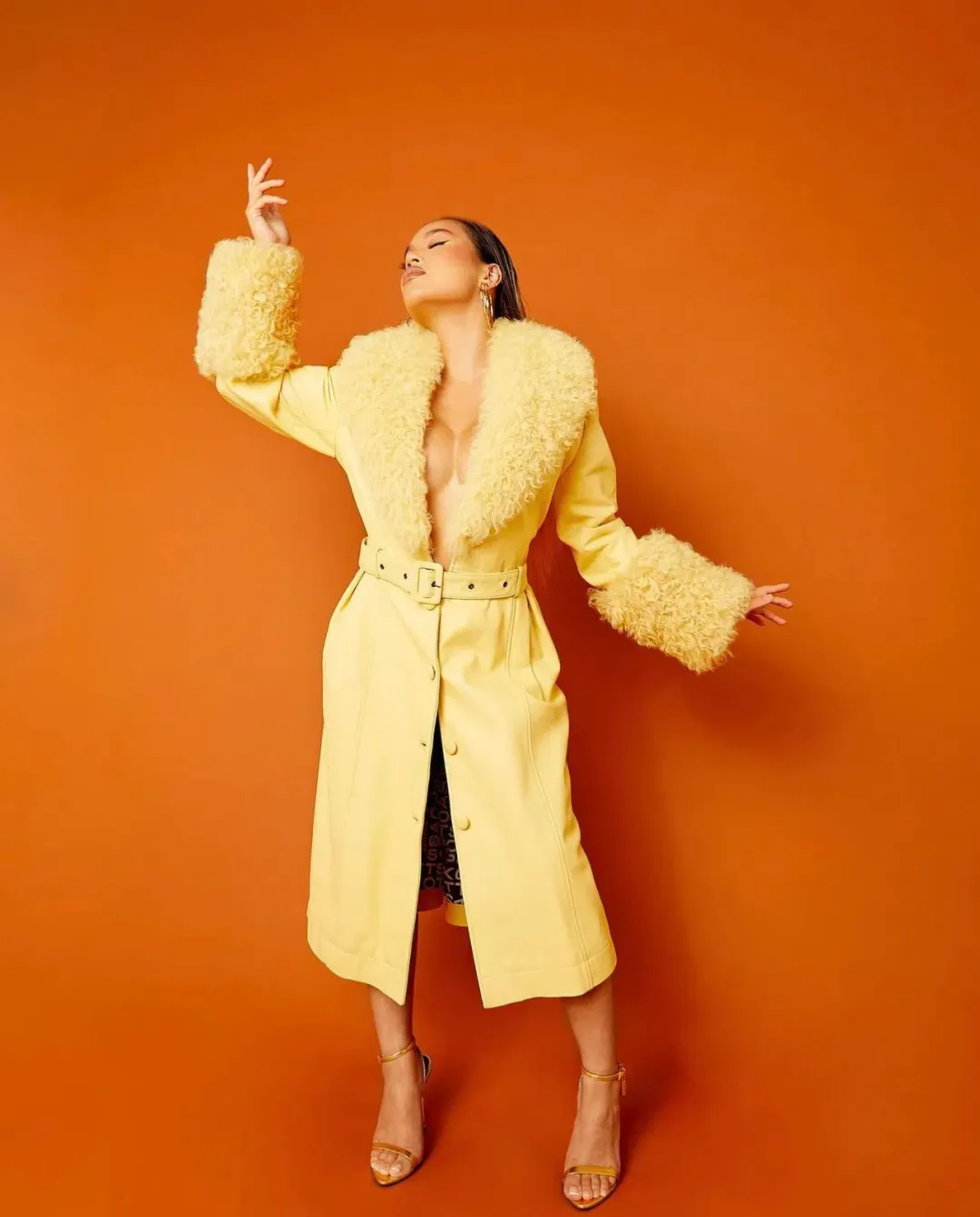 Saks Potts Foxy Shearling Coat Yellow Size 3 / Au 10 for rent on The Volte - main image