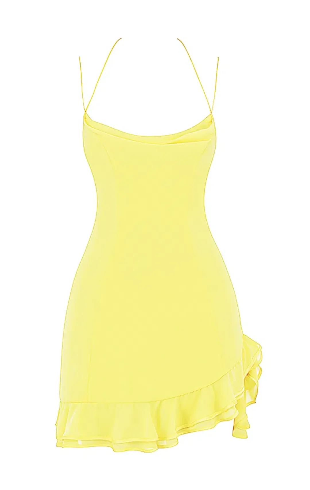 House of CB Rossella Ruffle Mini Dress in Yellow Size S / AU 8 for rent on The Volte - main image