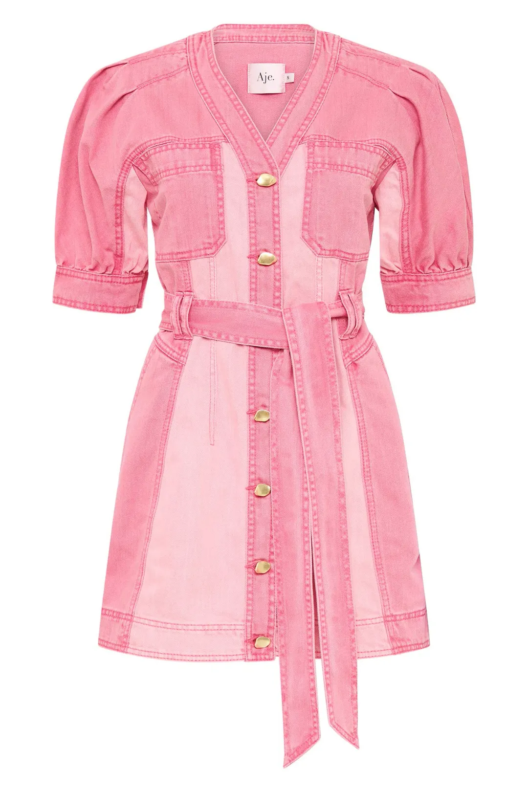 Aje Shades Denim Dress in Two Toned Pink Size L / AU 12  for rent on The Volte - main image