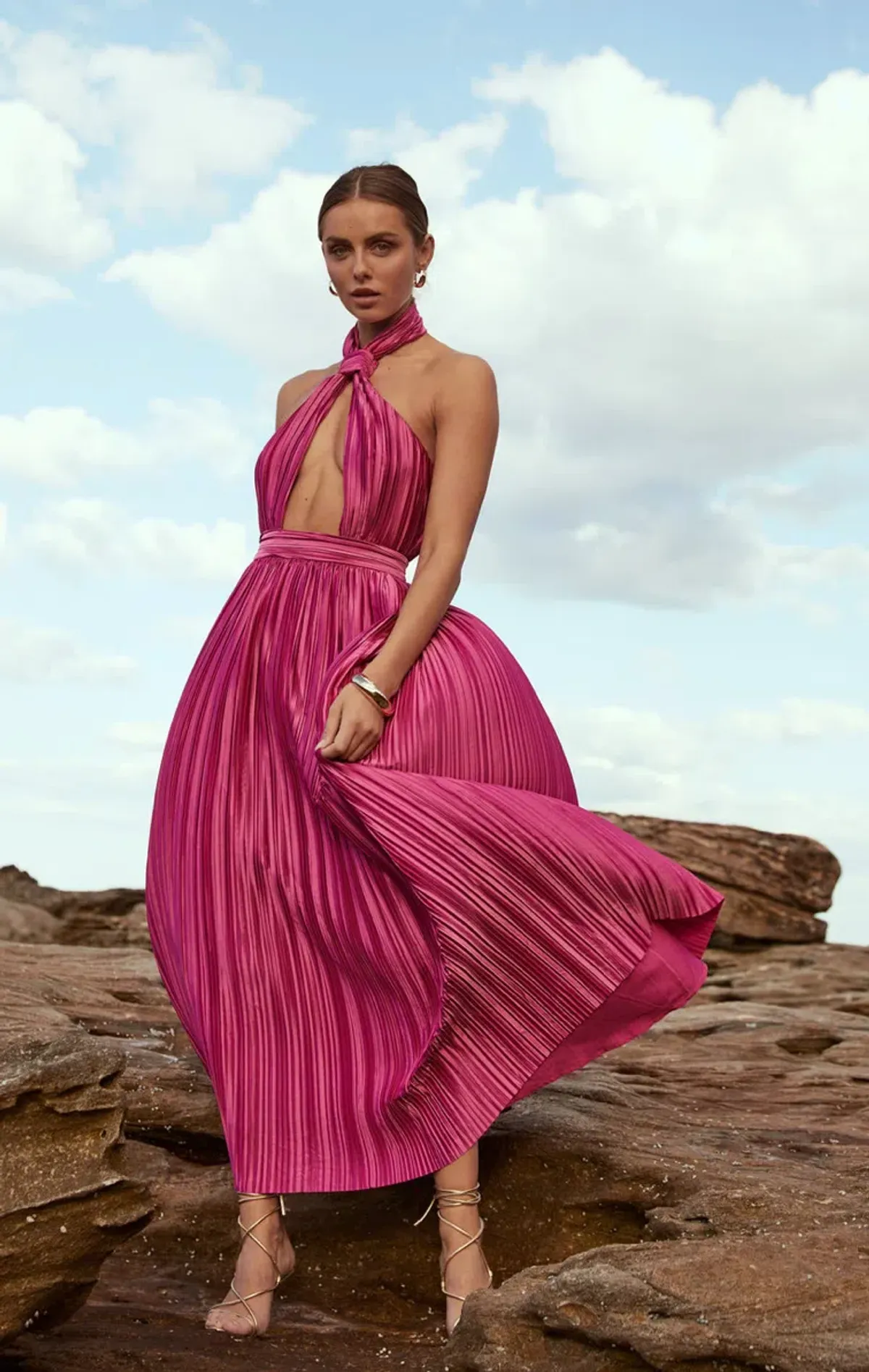 Sonya Moda Sana Dress Fuchsia Size 8 - Image 1