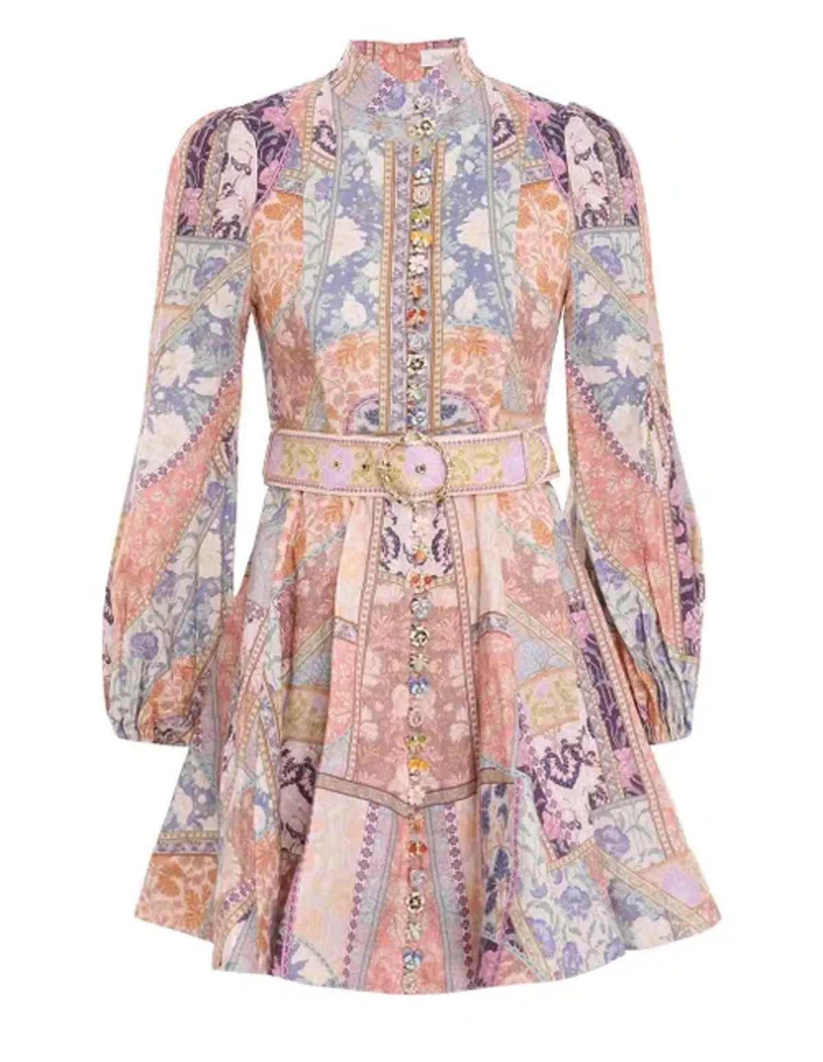 Zimmermann Kaleidoscope Buttoned Mini Dress Print Size 3 /AU 14 - Image 2