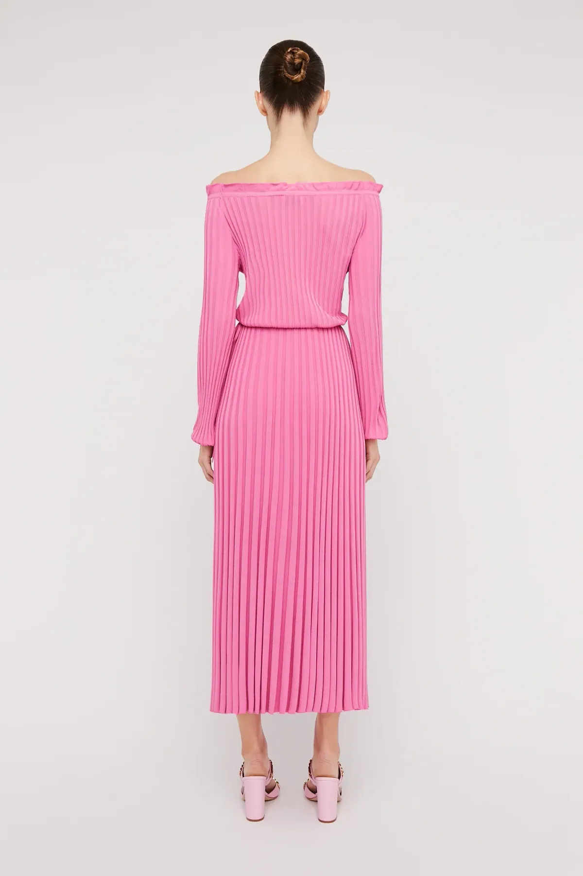 Scanlan Theodore Rib Cold Shoulder Dress Pink Size S / Au 8 - Image 3