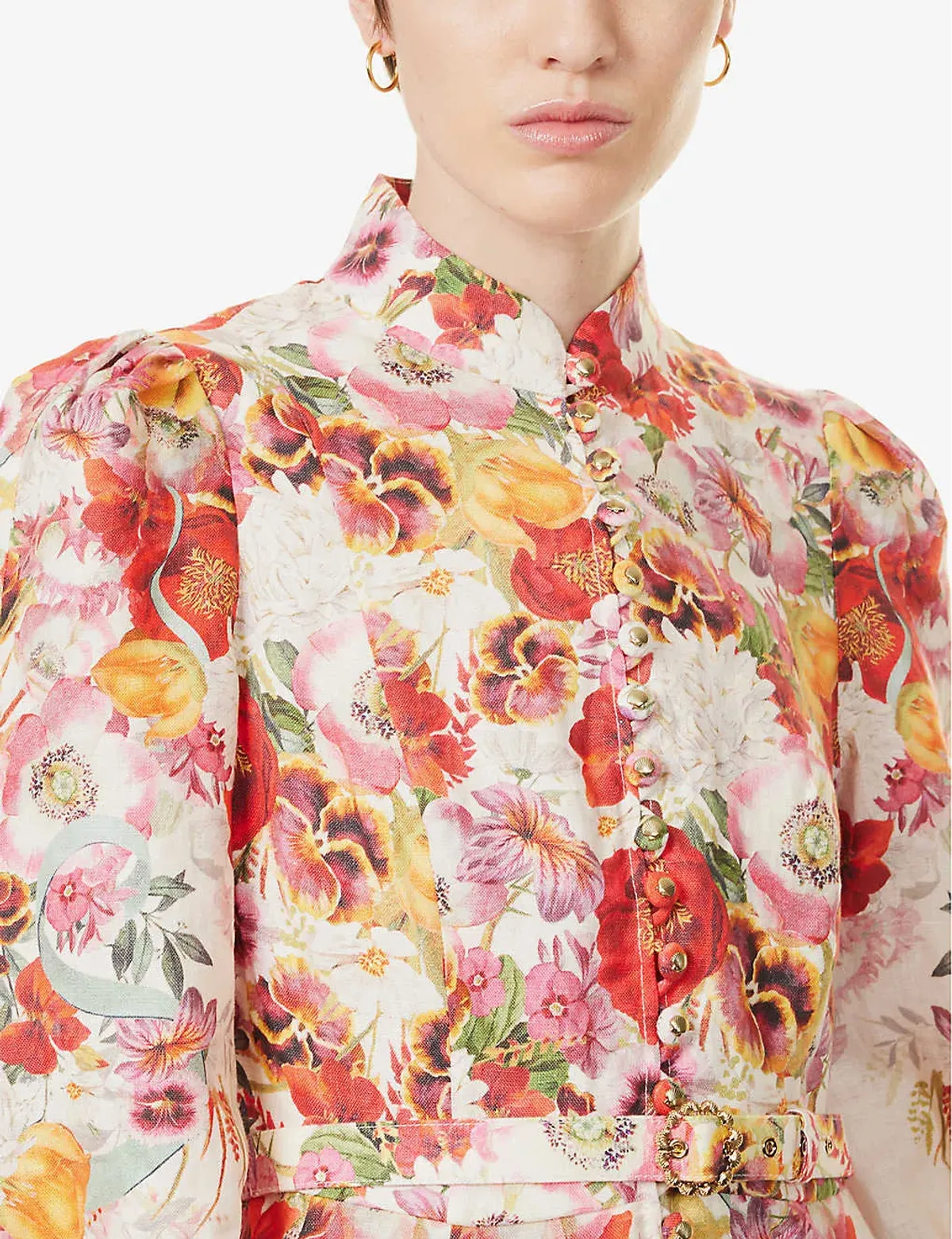 Zimmermann Wonderland Buttoned Mini Dress Floral Size 1 / AU 10 - Image 2