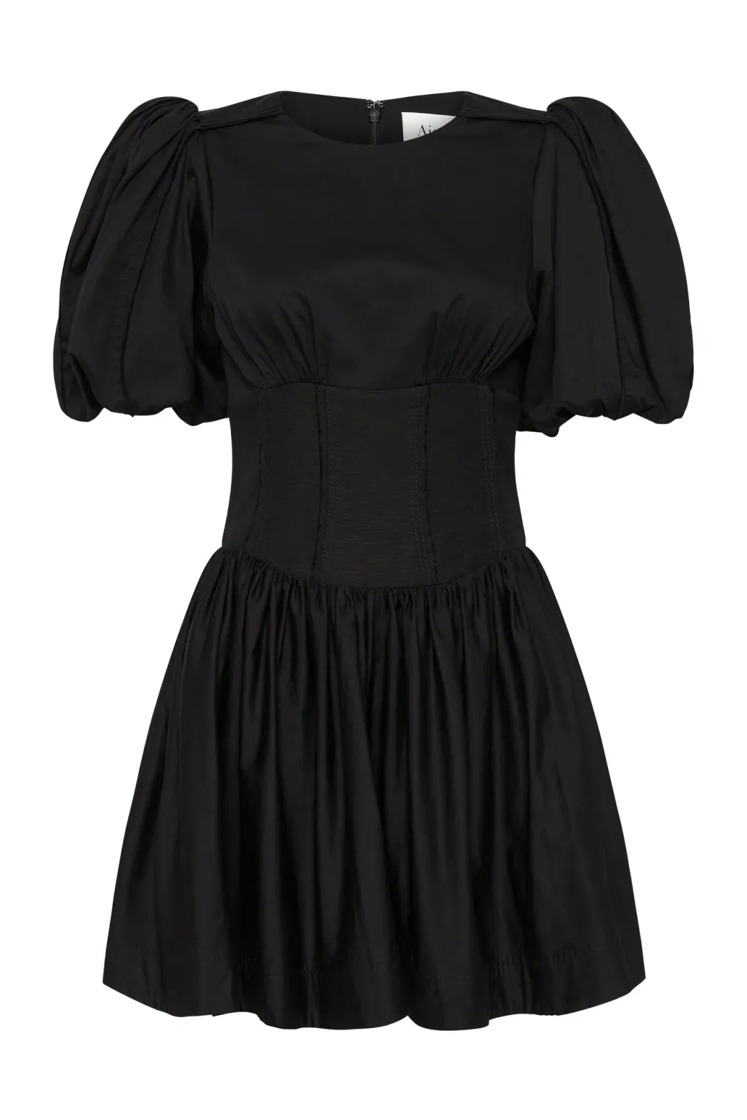 Aje Gianna Puff Sleeve Dress Black Size 12 for rent on The Volte - main image