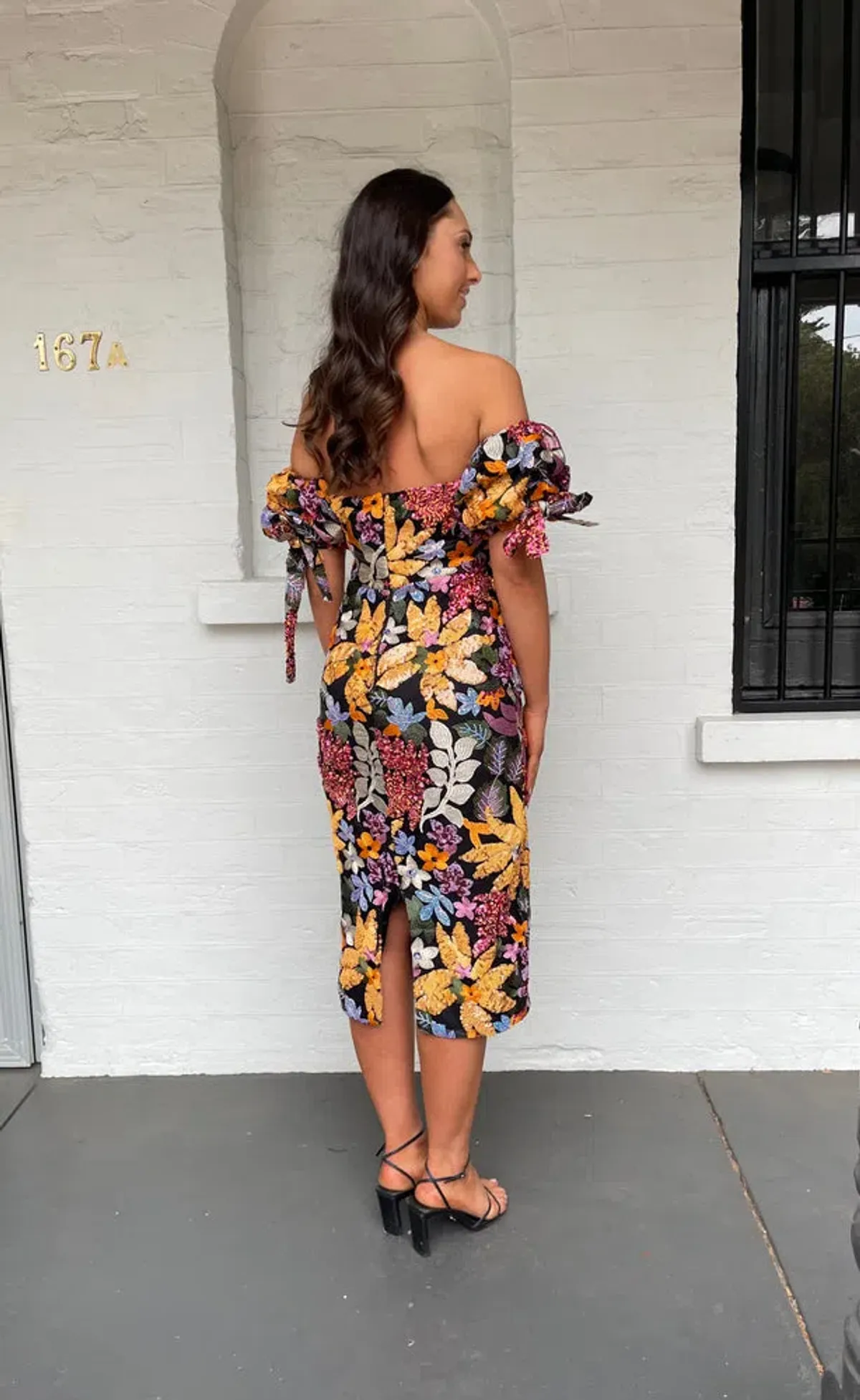 Alamour The Label Flora Sequin Midi Dress Floral Size 12 - Image 3