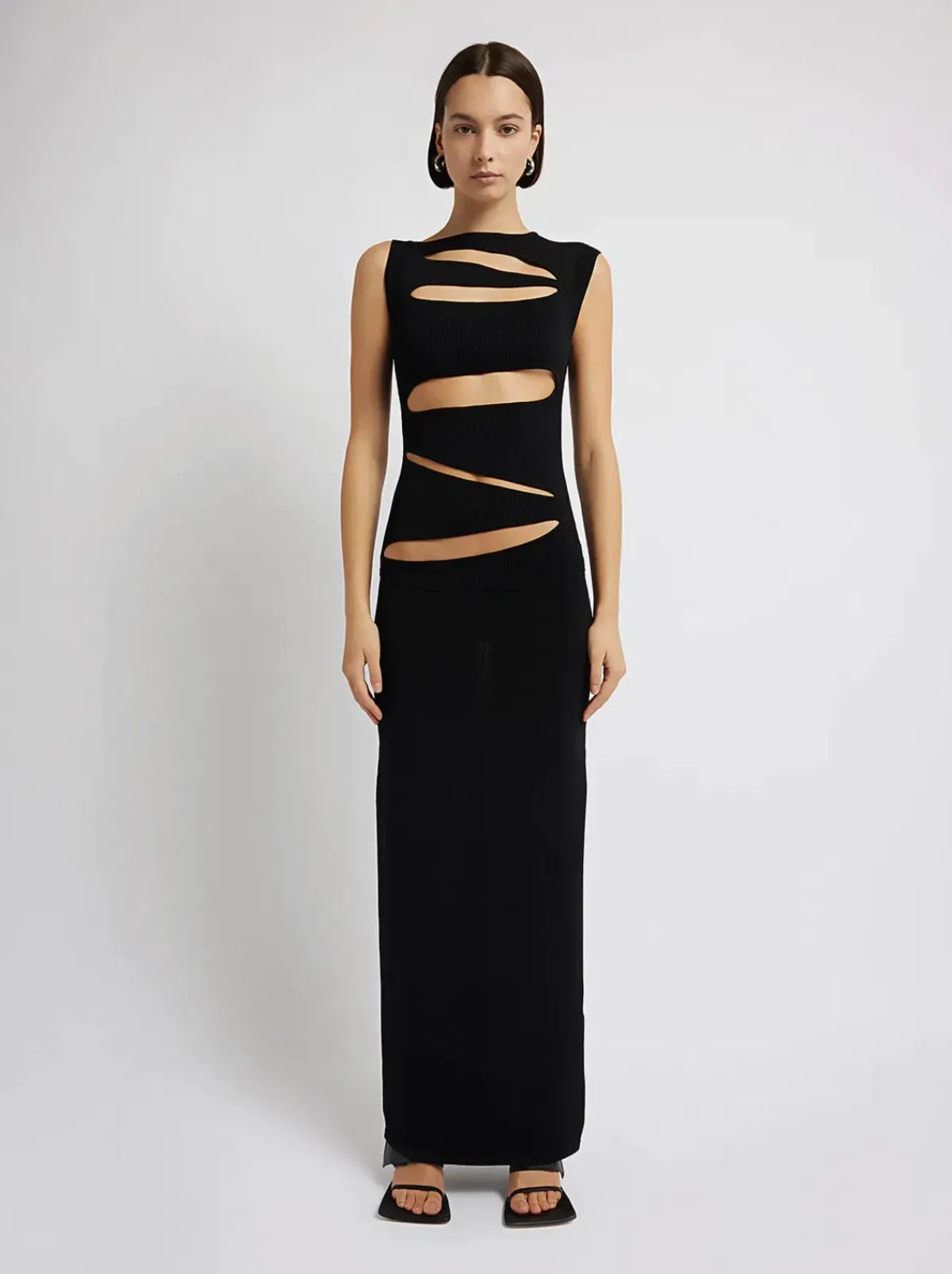 Christopher Esber Slashed Knit Dress in Black Size 8 - Image 1